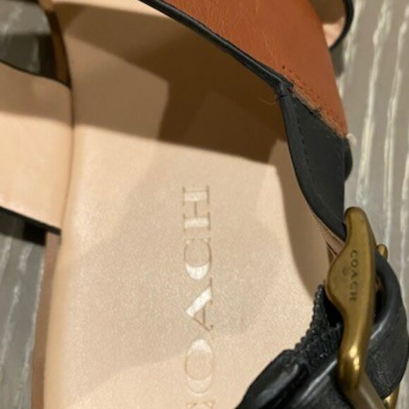 Coach Heather Leopard Print Calf Hair Leather Sandals G4777 Size 9B - Picture 5 of 9